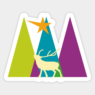 Deer with triangles and star Sticker